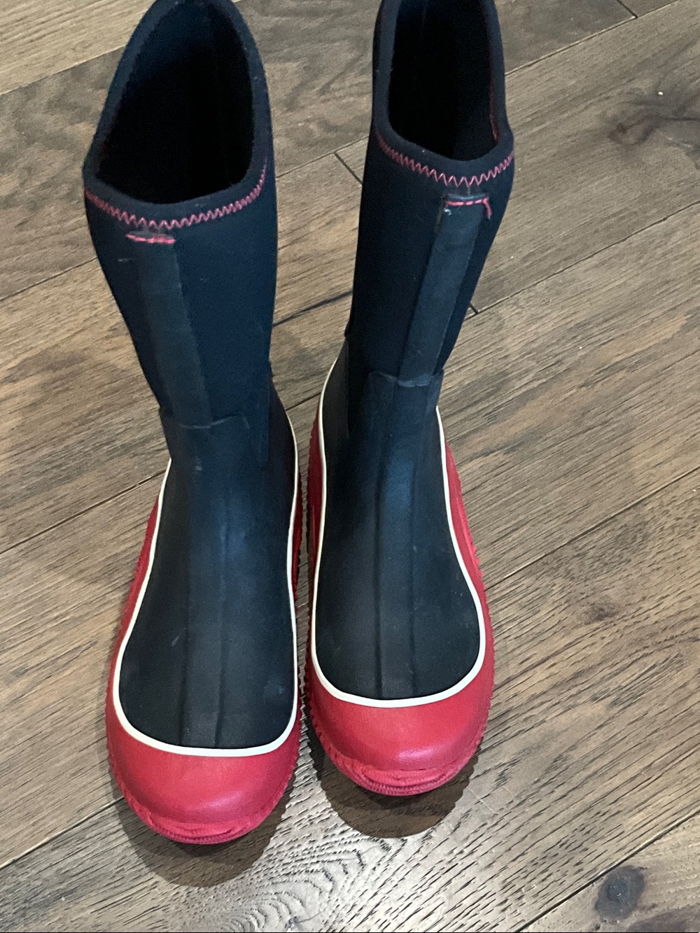 Muk Luks Kids Black and Red Waterproof Boots